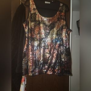 Multi color sequin tank